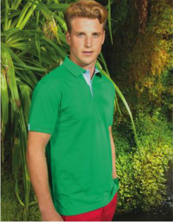 Cotton Polo with Oxford Fabric Insert Personalised Cotton Polo with Oxford Fabric Insert
