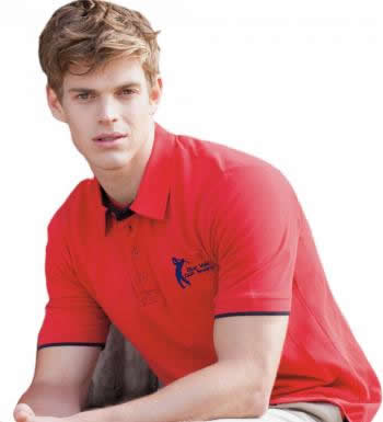 Personalised Contrast pique mens golf polo shirt