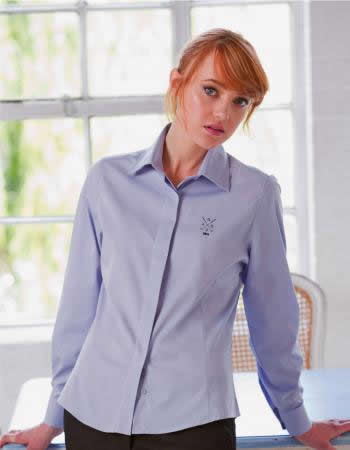 Women's long sleeve lightweight Oxford Blouse Personalised Women's long sleeve lightweight Oxford Blouse