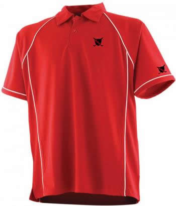 Personalised Piped performance mens golf polo shirt