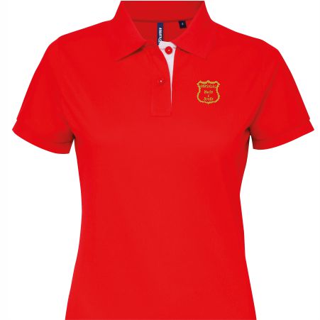 Personalised Womens Contrast Polo