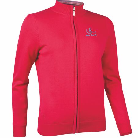 Shelley - Zip Front Stripe Collar Lined Sweater Personalised Shelley - Zip Front Stripe Collar Lined Sweater