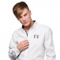 Contrast premium Oxford shirt (button down collar) long sleeve