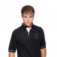 Button down collar mens contrast golf polo shirt